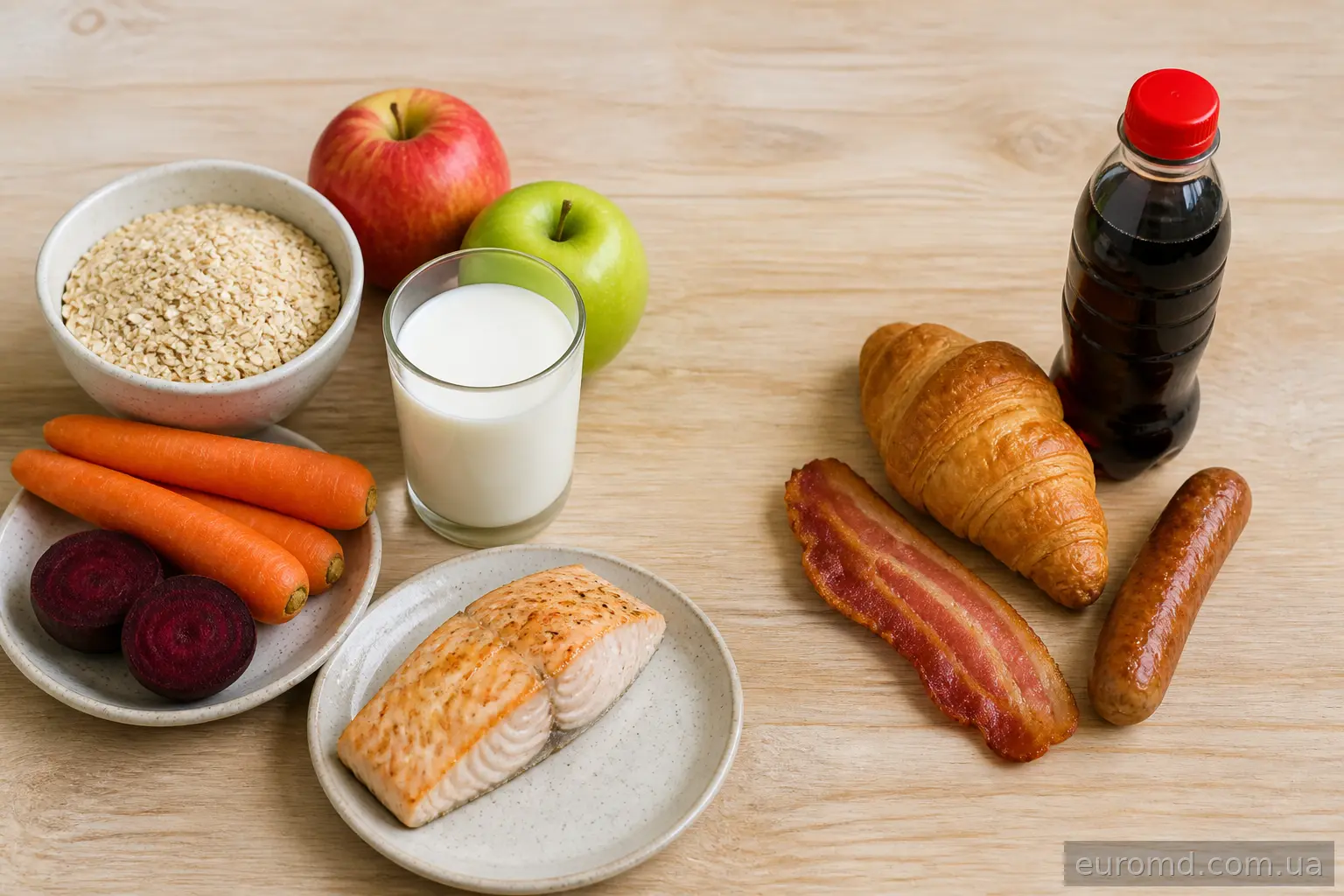 Порівняння корисних і шкідливих продуктів для печінки