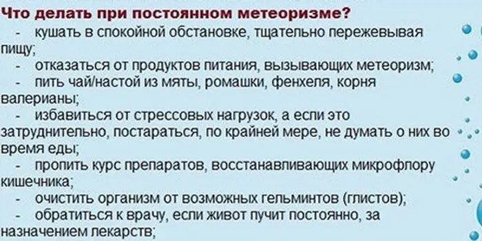 Дієта при метеоризмі - зразкове меню та принципи харчування