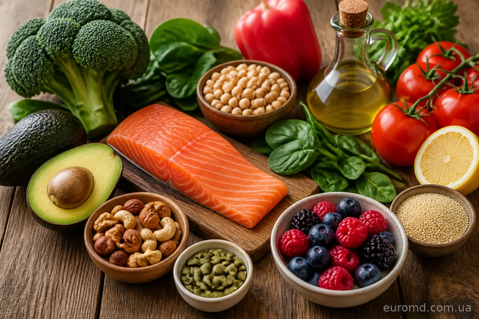 Продукти, багаті на вітаміни групи B та омега-3 для зниження гомоцистеїну