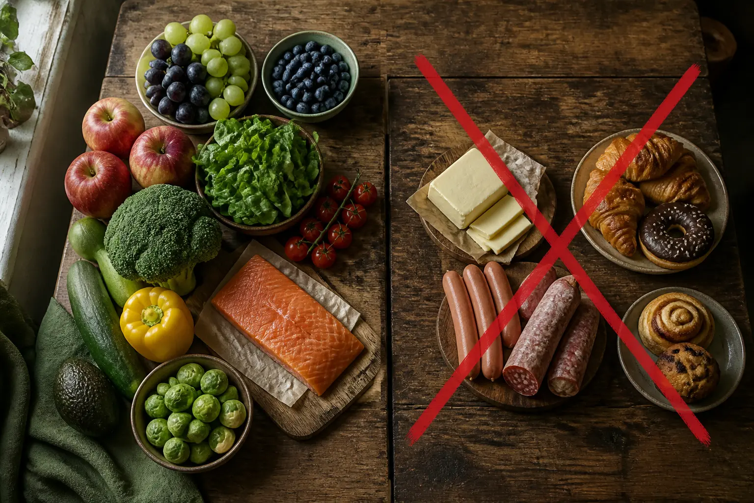 Порівняння корисних і шкідливих продуктів для гіпохолестеринової дієти