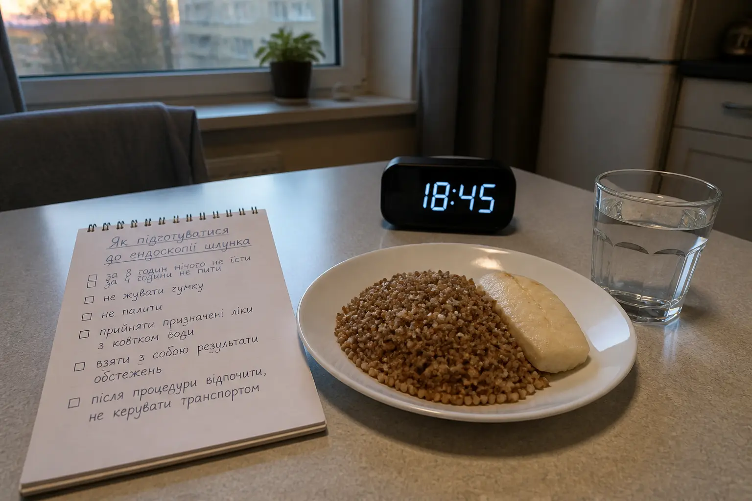 Легка вечеря напередодні гастроскопії: гречка, риба, вода та список підготовки