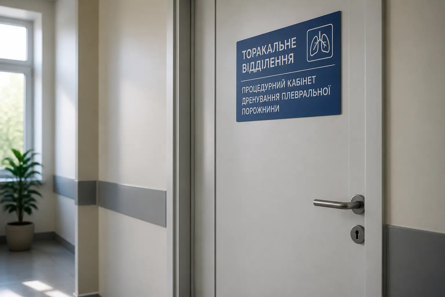 Коридор торакального відділення української лікарні