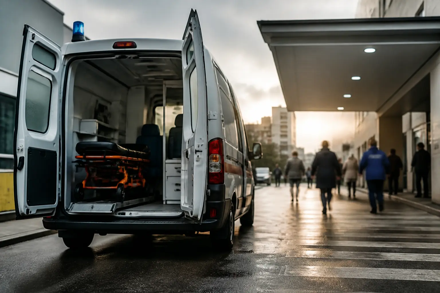 Автомобіль швидкої допомоги біля приймального відділення лікарні