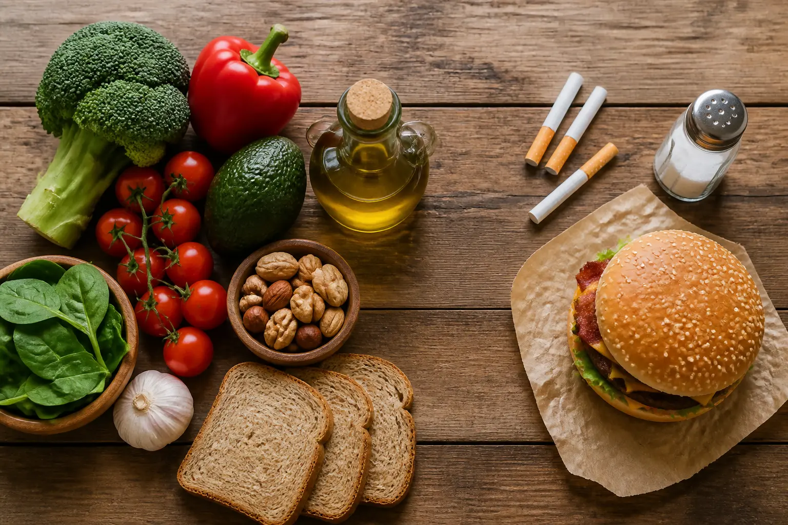 Продукти для здорового серця та фактори ризику на столі