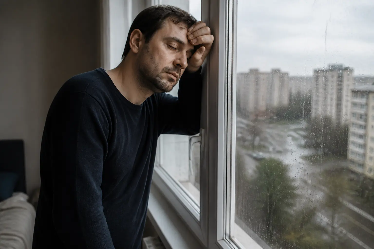 Чоловік, який відчуває хронічну втому — один із ранніх симптомів ВІЛ