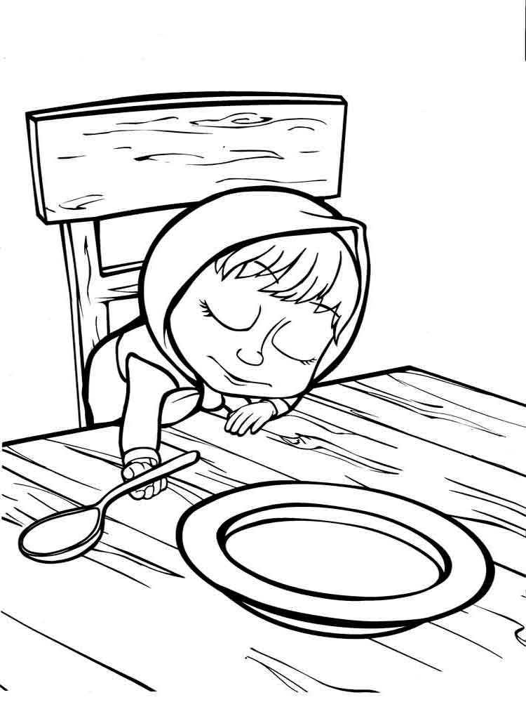 Розмальовка Маша і Ведмідь