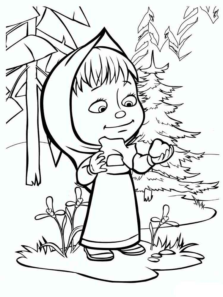 Розмальовка Маша і Ведмідь