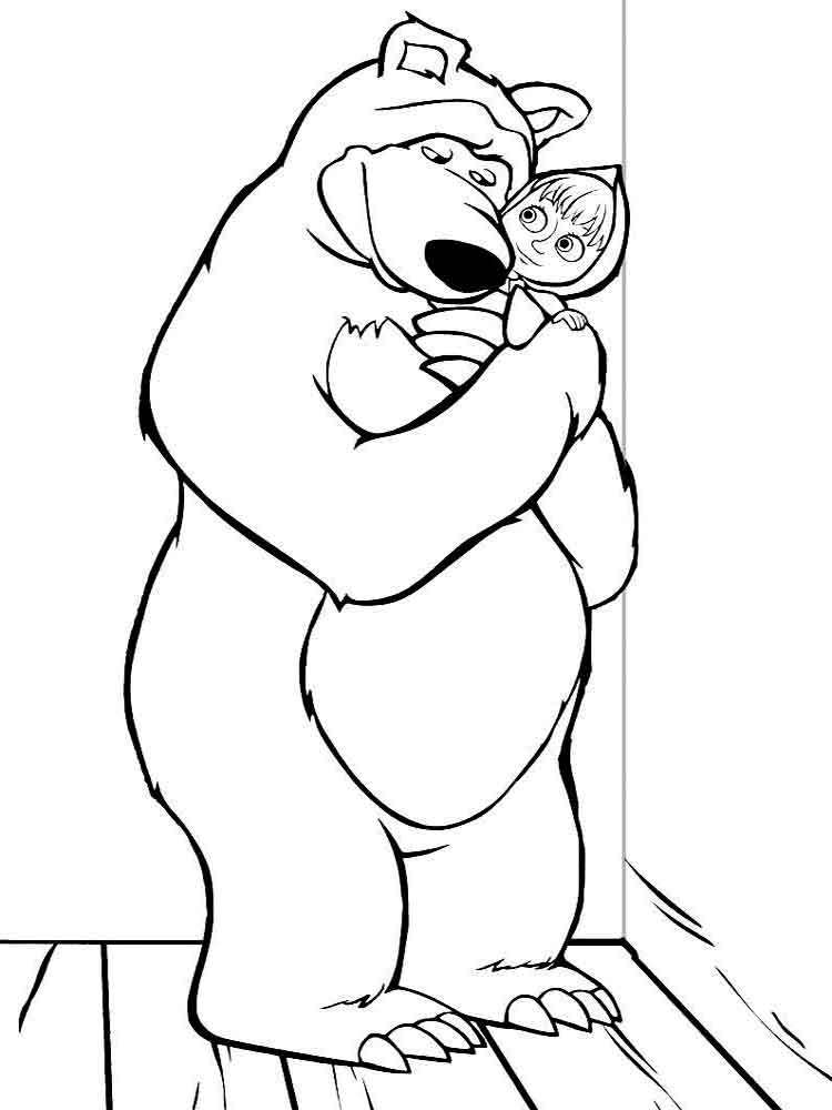 Розмальовка Маша і Ведмідь