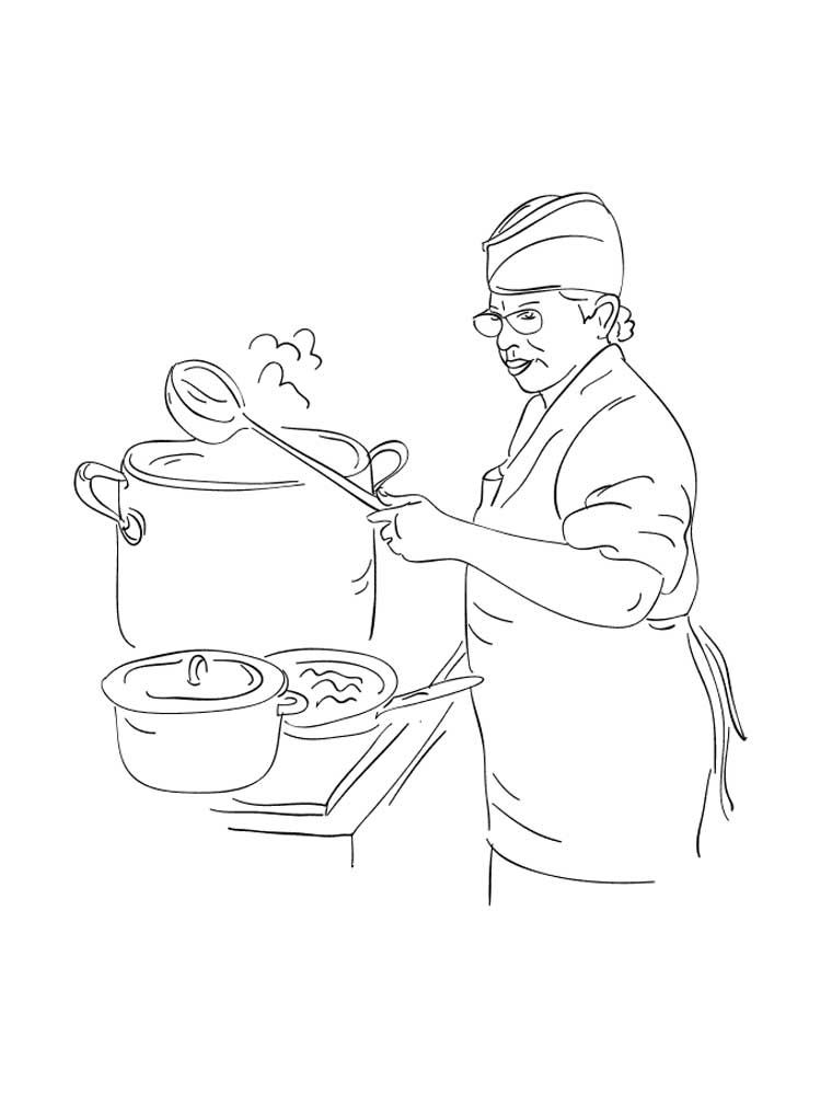 Розмальовки Кухар