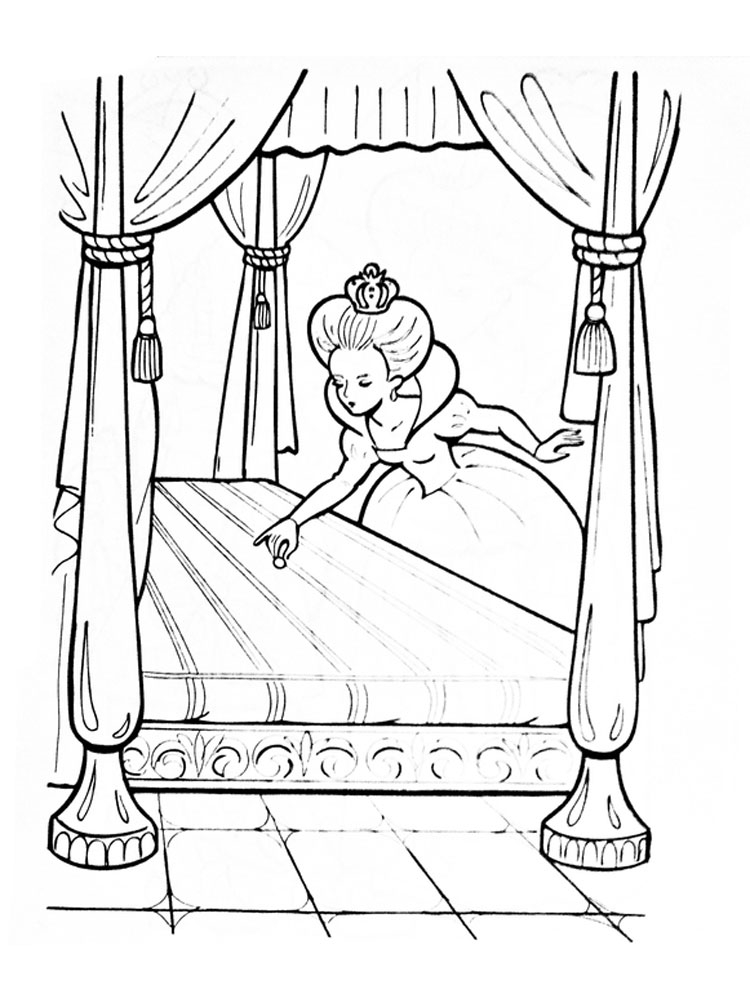 Розмальовки Принцеса на горошині