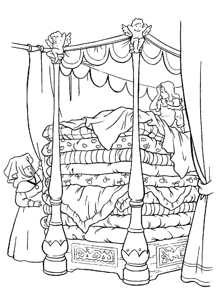 Розмальовки Принцеса на горошині