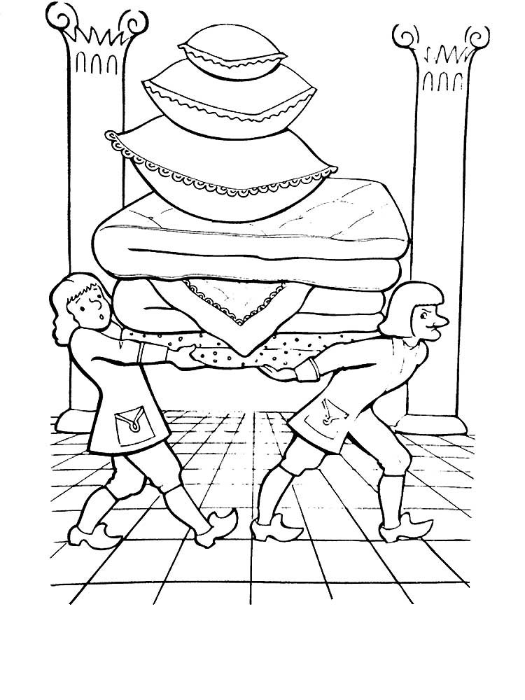 Розмальовки Принцеса на горошині