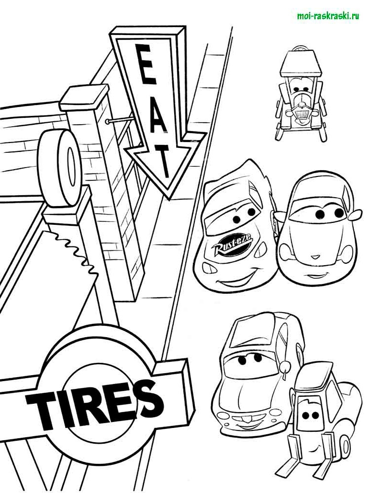 Розмальовки Тачки і Тачки 2