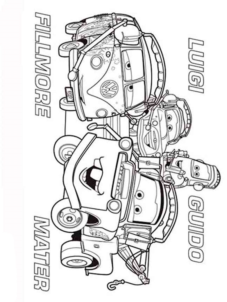 Розмальовки Тачки і Тачки 2