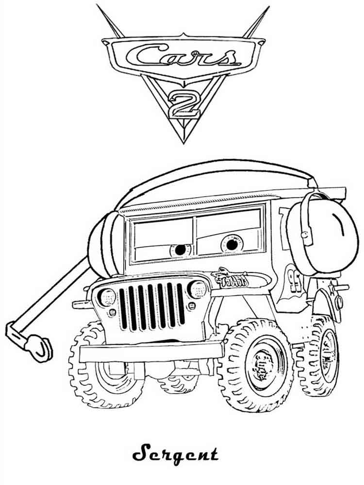 Розмальовки Тачки і Тачки 2