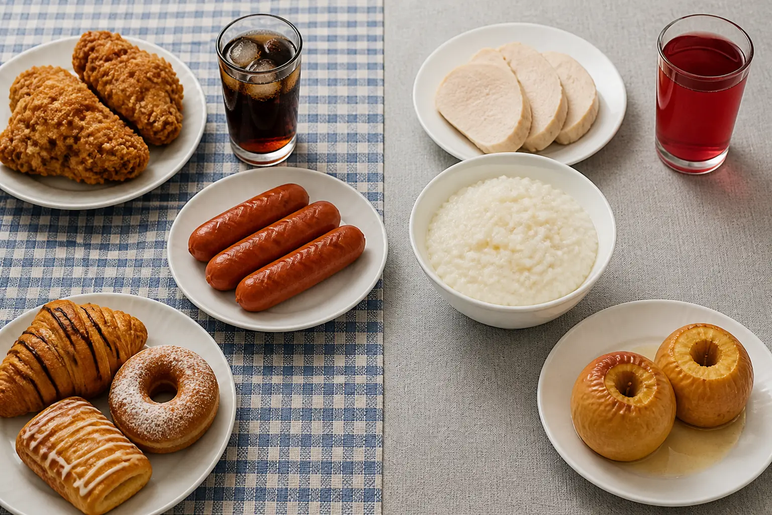 Порівняння заборонених і дозволених продуктів при ацетонемічному синдромі у дітей